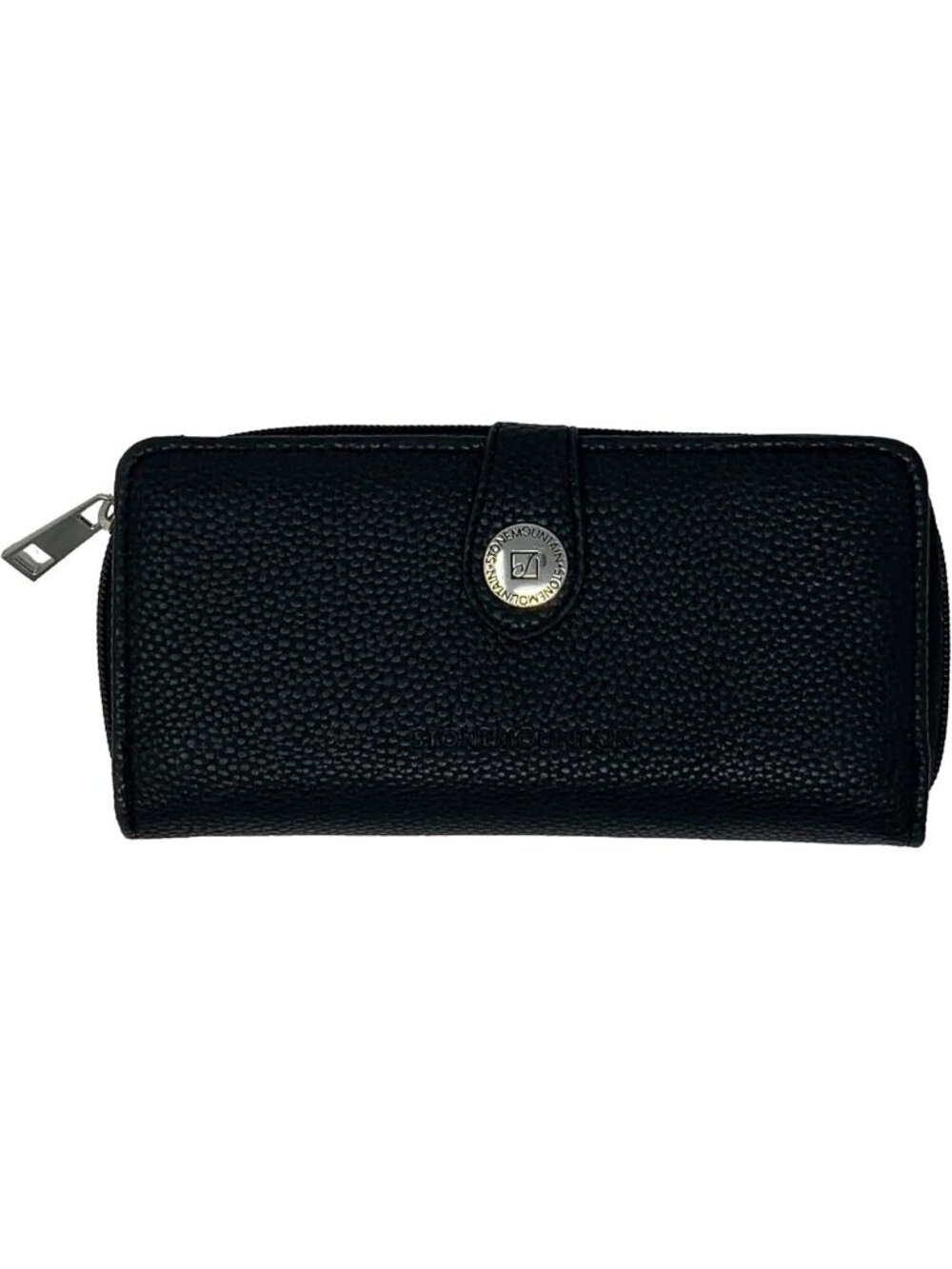 Stylish Black Leather Clutch Wallet with Checkbook Cover for Women - Chic